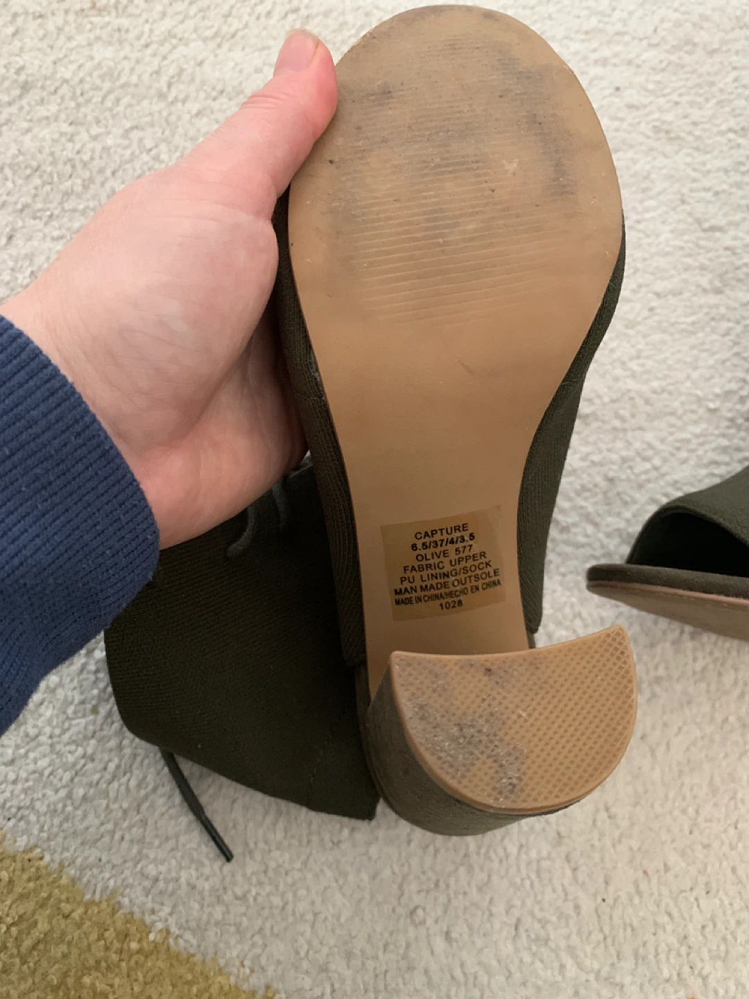 Steve Madden Olive Green Lace-Up Peep-Toe Booties Size 6.5 - photo 4