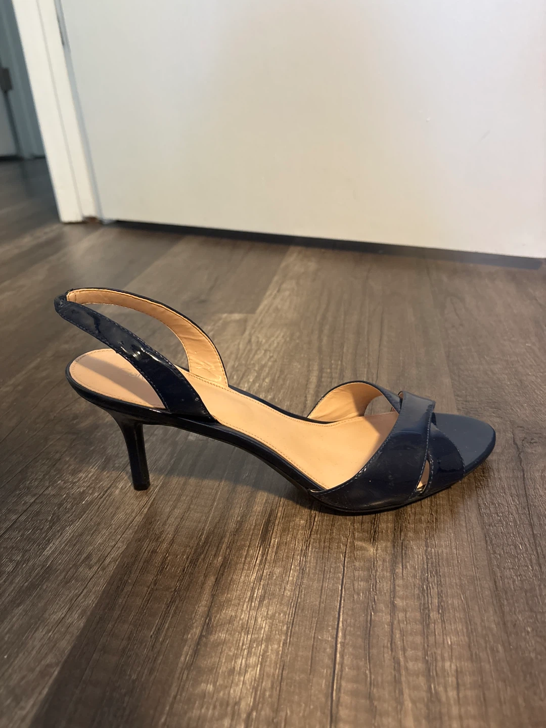 Calvin Klein Navy Blue Patent Slingback Heels - photo 3
