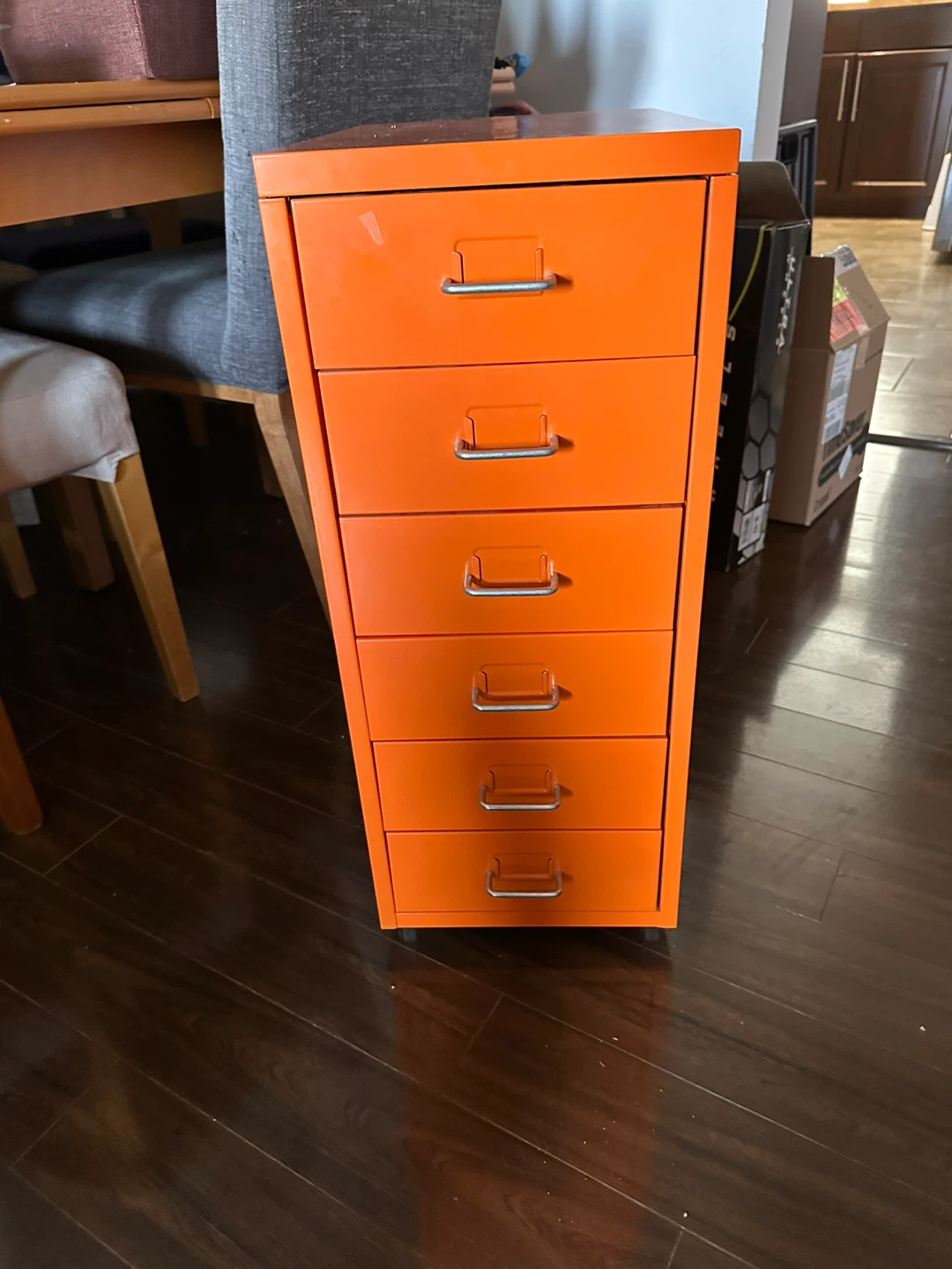 Orange 5-Drawer Filing Cabinet