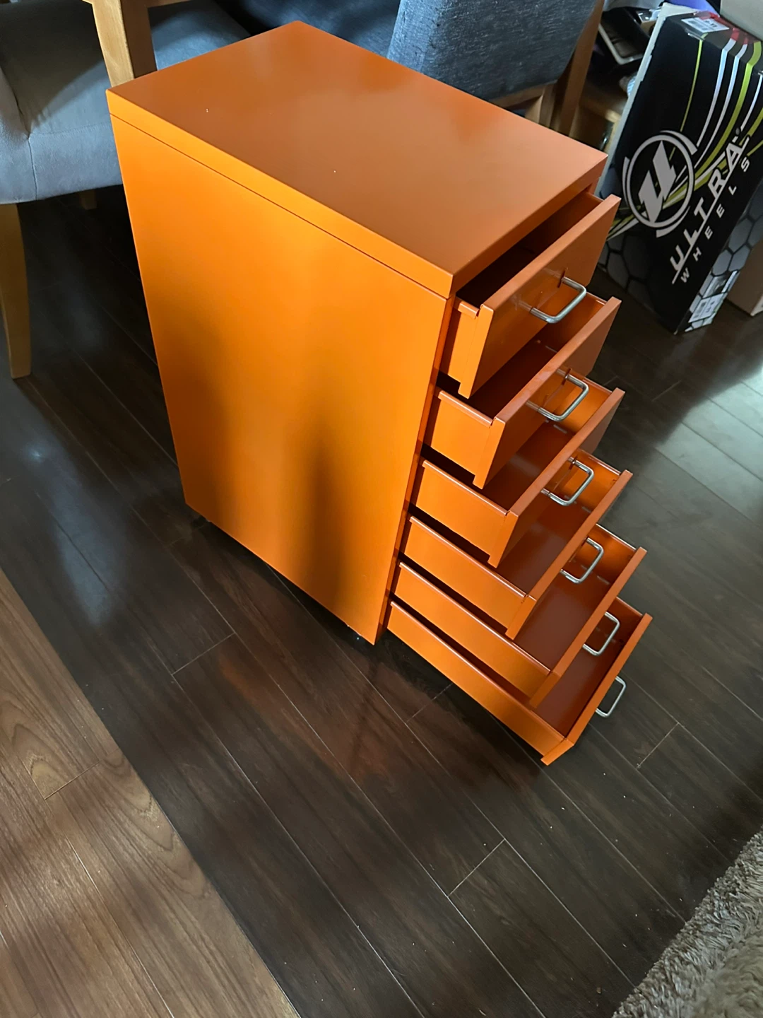 Orange 5-Drawer Filing Cabinet - photo 2