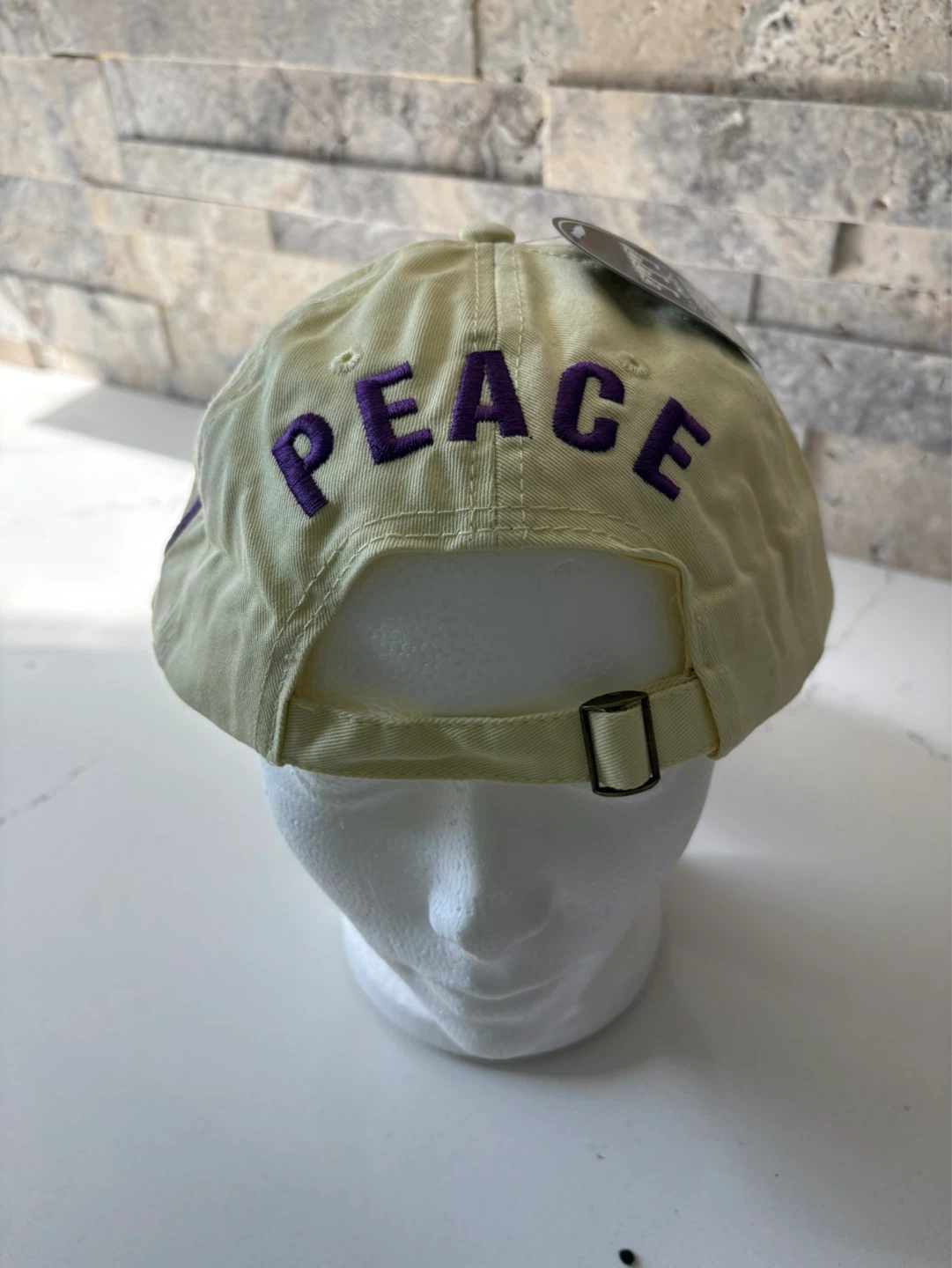 Light Yellow "PEACE" Baseball Cap - photo 4