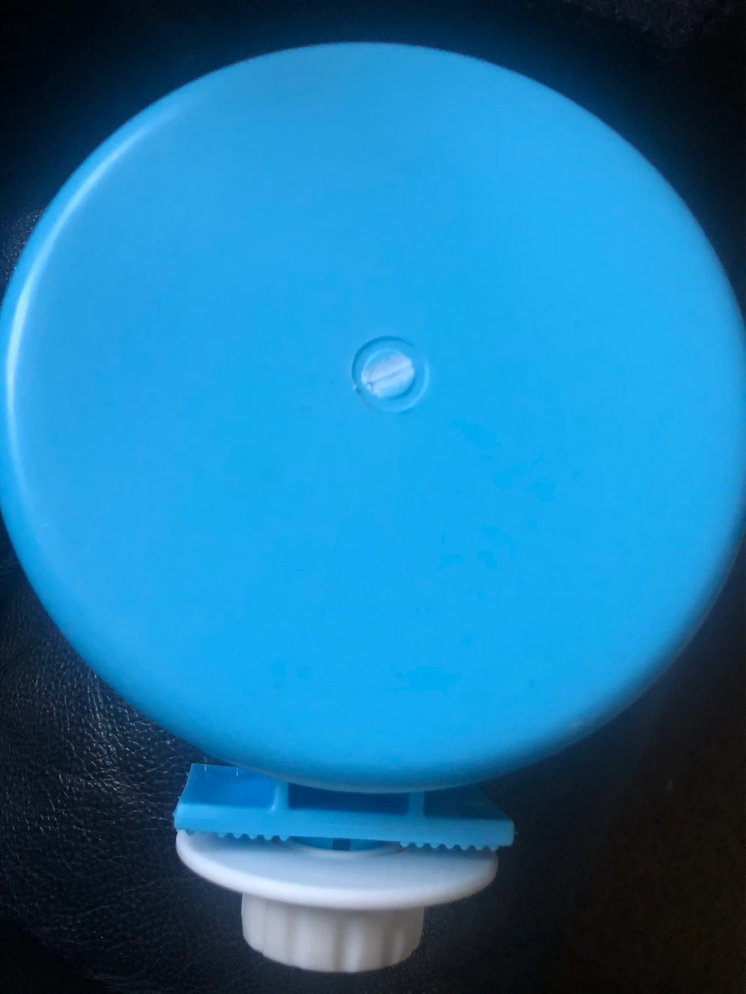 Blue and White Plastic Dispenser with Stainless Steel Bowl - photo 2