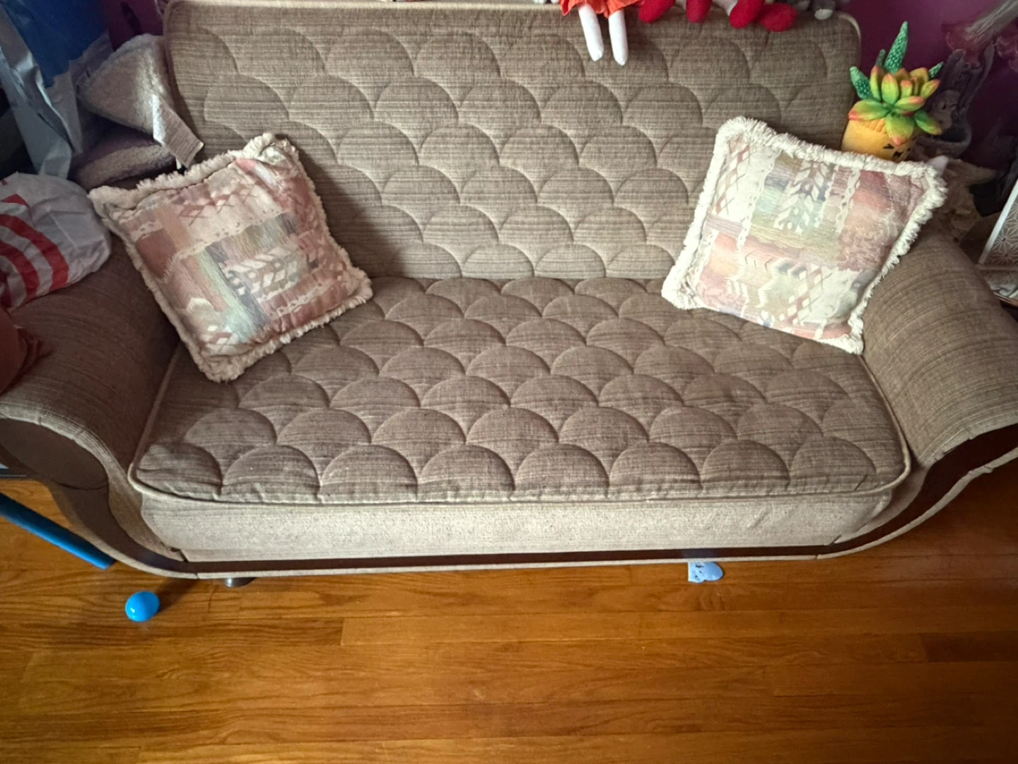 Tufted Sofa with Storage & Throw Pillows - photo 3
