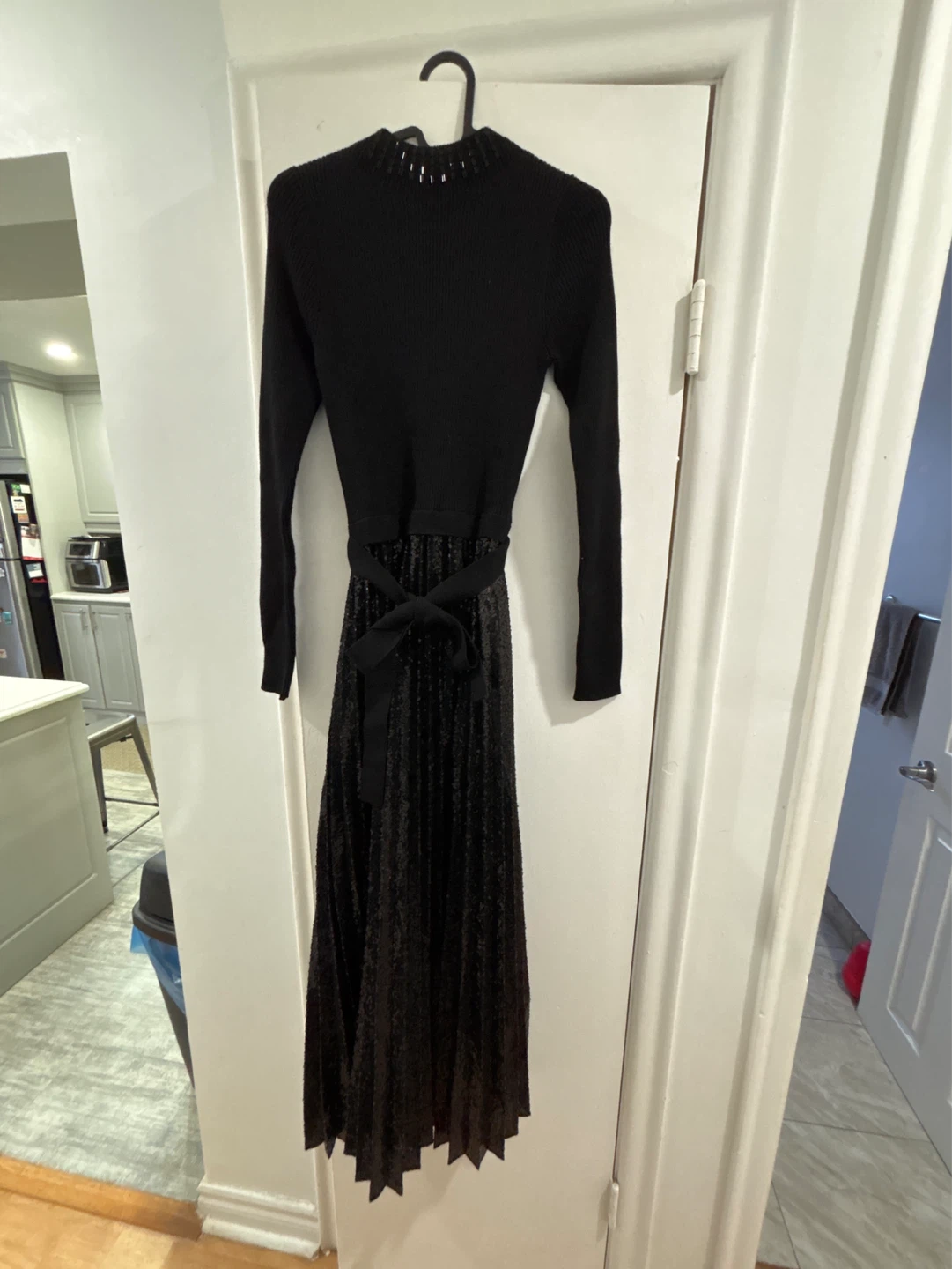 Ever New Melbourne Black Sequin Midi Dress