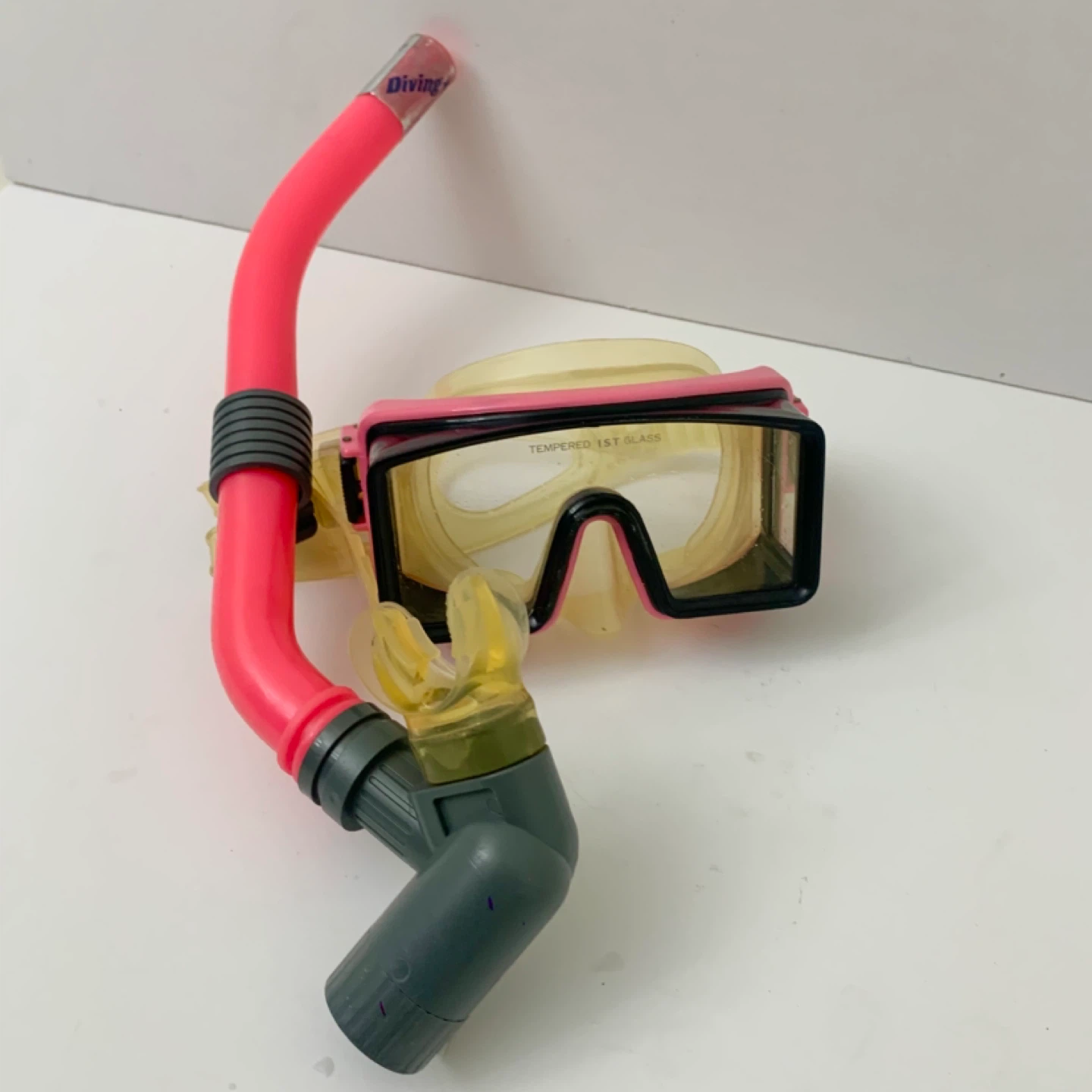 Snorkel Set Diving Mask Pink Swim Gear Snorkel Set Adult - photo 2