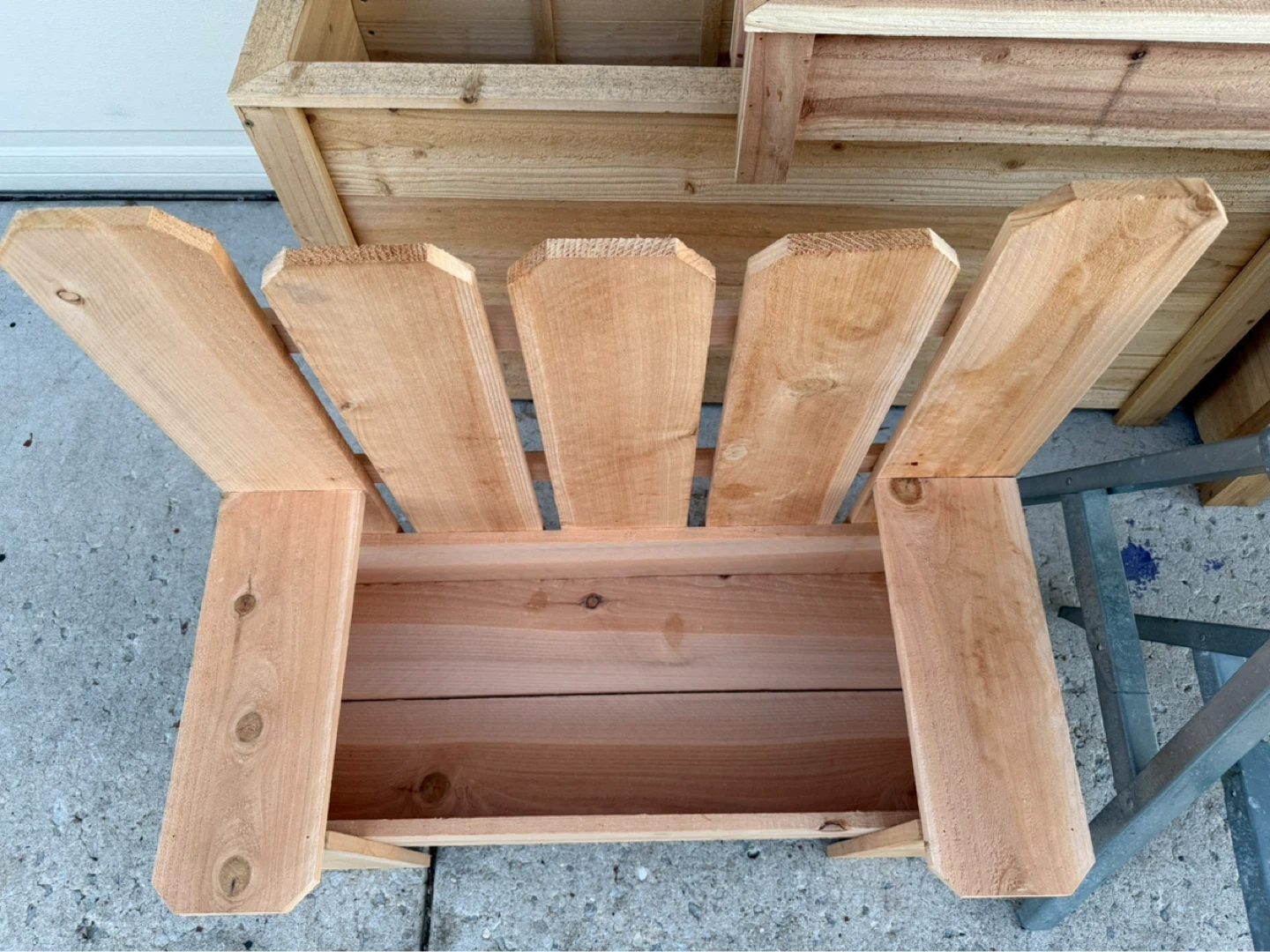 Wooden Adirondack Chair Planter - photo 2