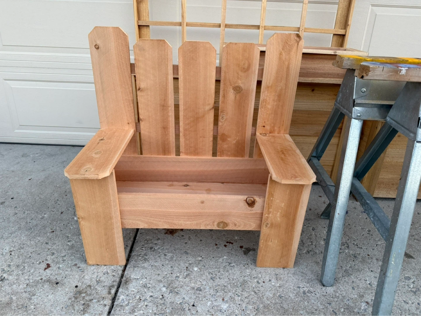 Wooden Adirondack Chair Planter - photo 3