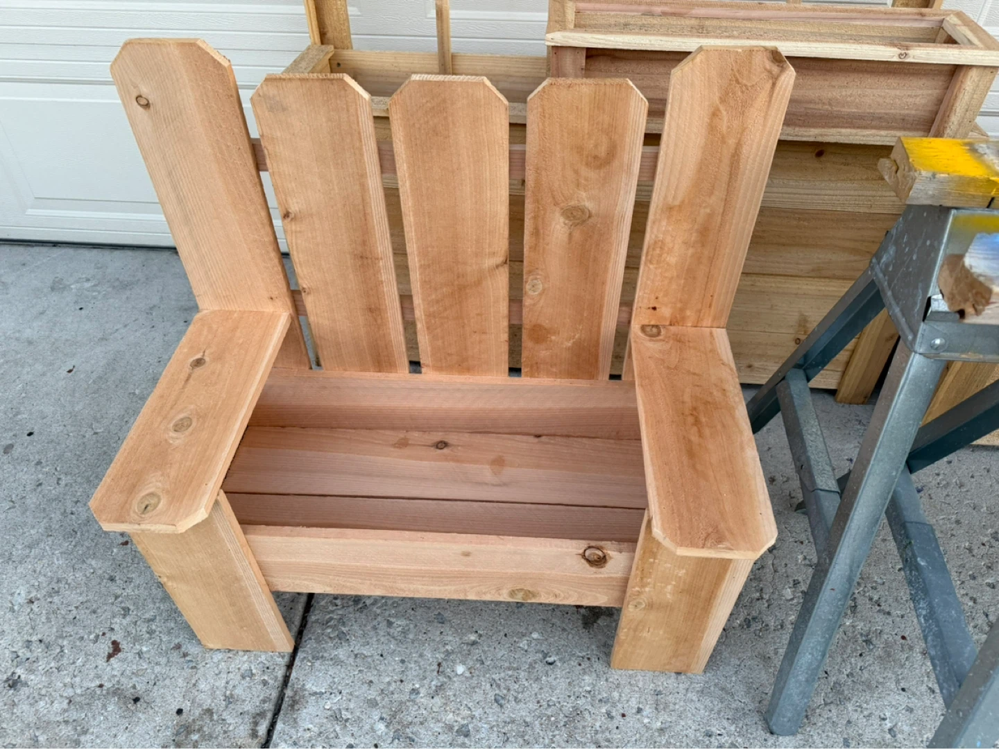 Wooden Adirondack Chair Planter