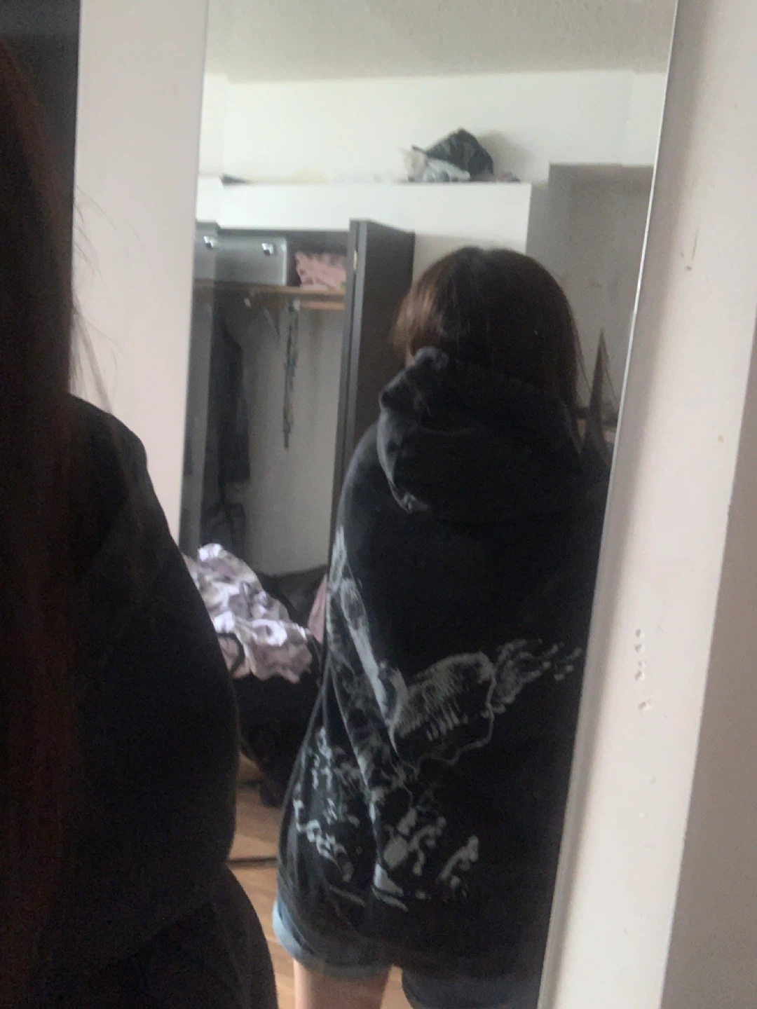 Black Graphic Hoodie with Eagle and Lightning - photo 4