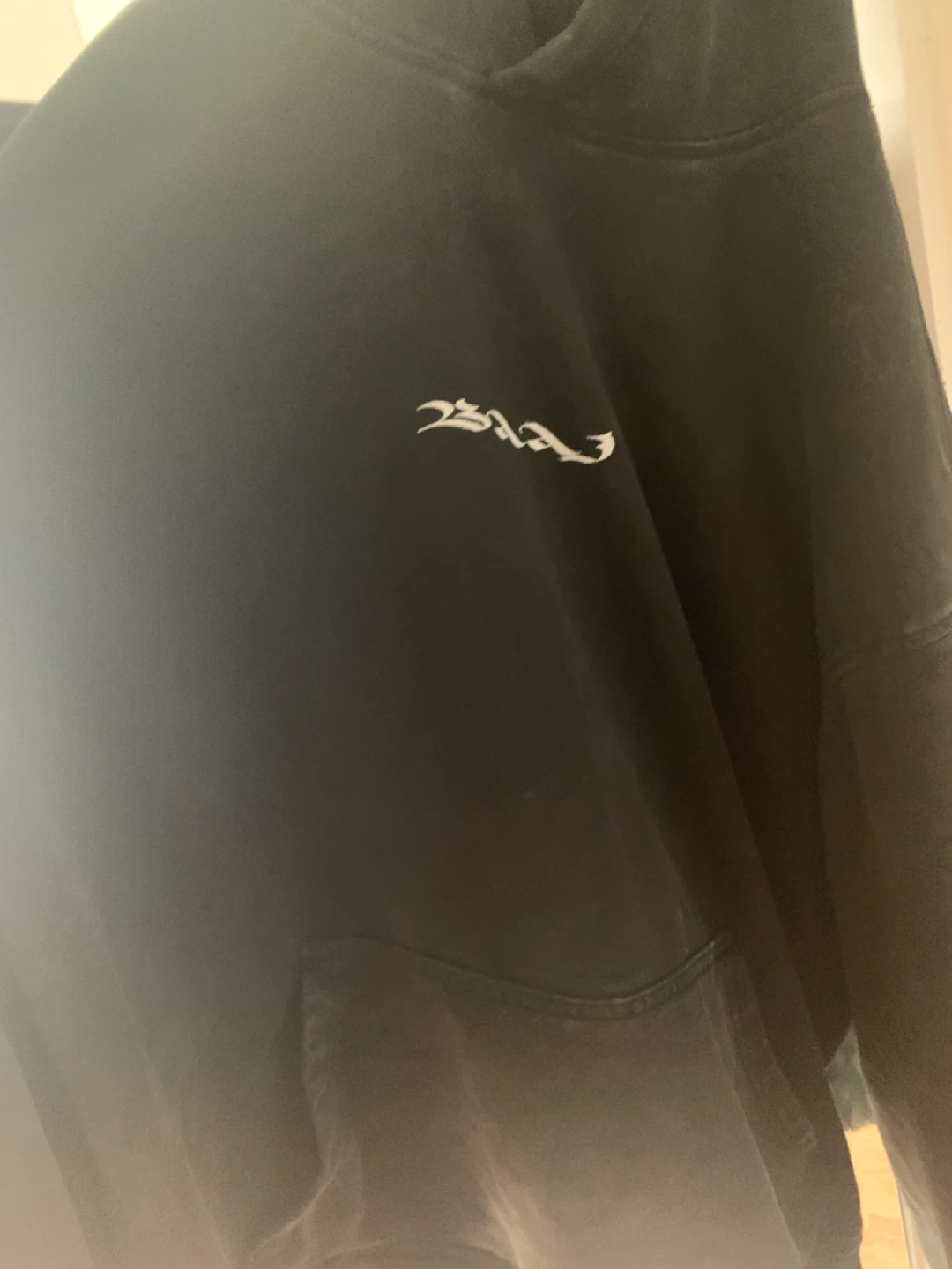 Black Graphic Hoodie with Eagle and Lightning - photo 2