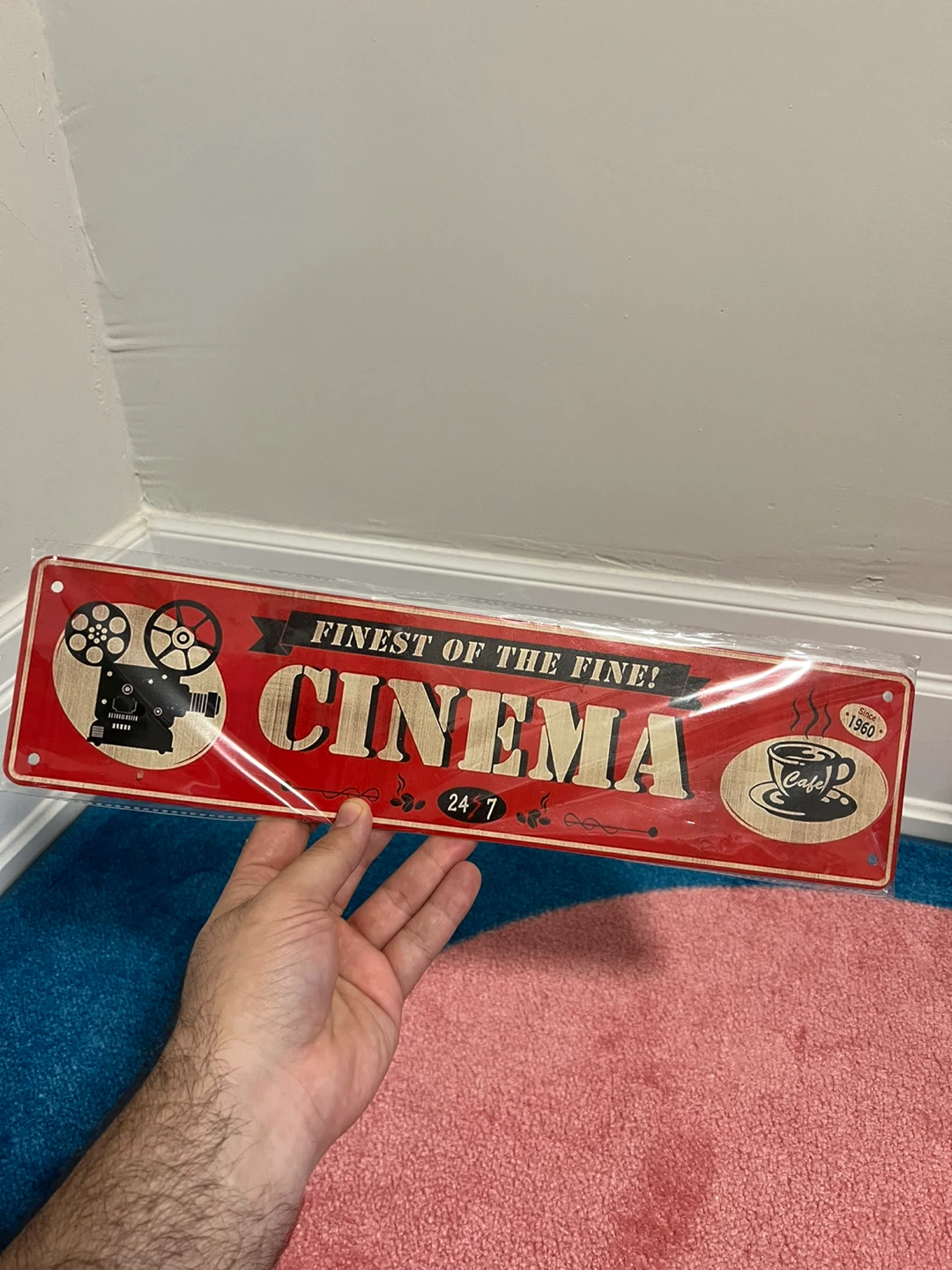 Metal Cinema Cafe Sign