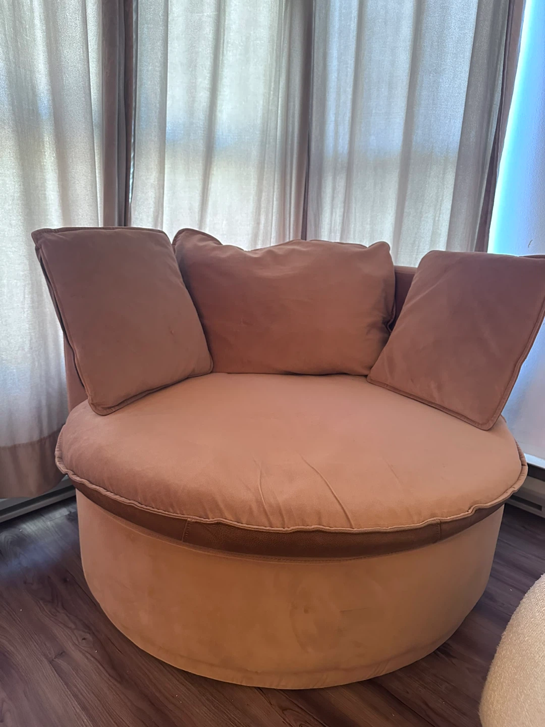 Genuine leather cuddle chair - photo 3