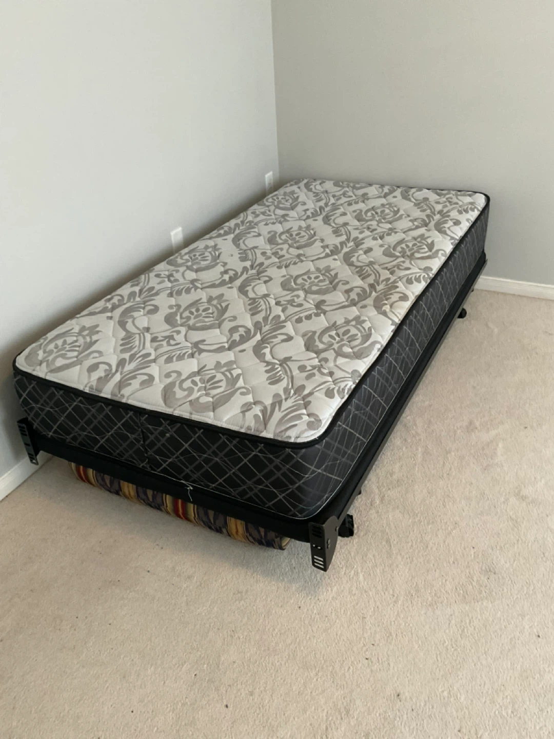 Twin Mattress with Box Spring and Frame