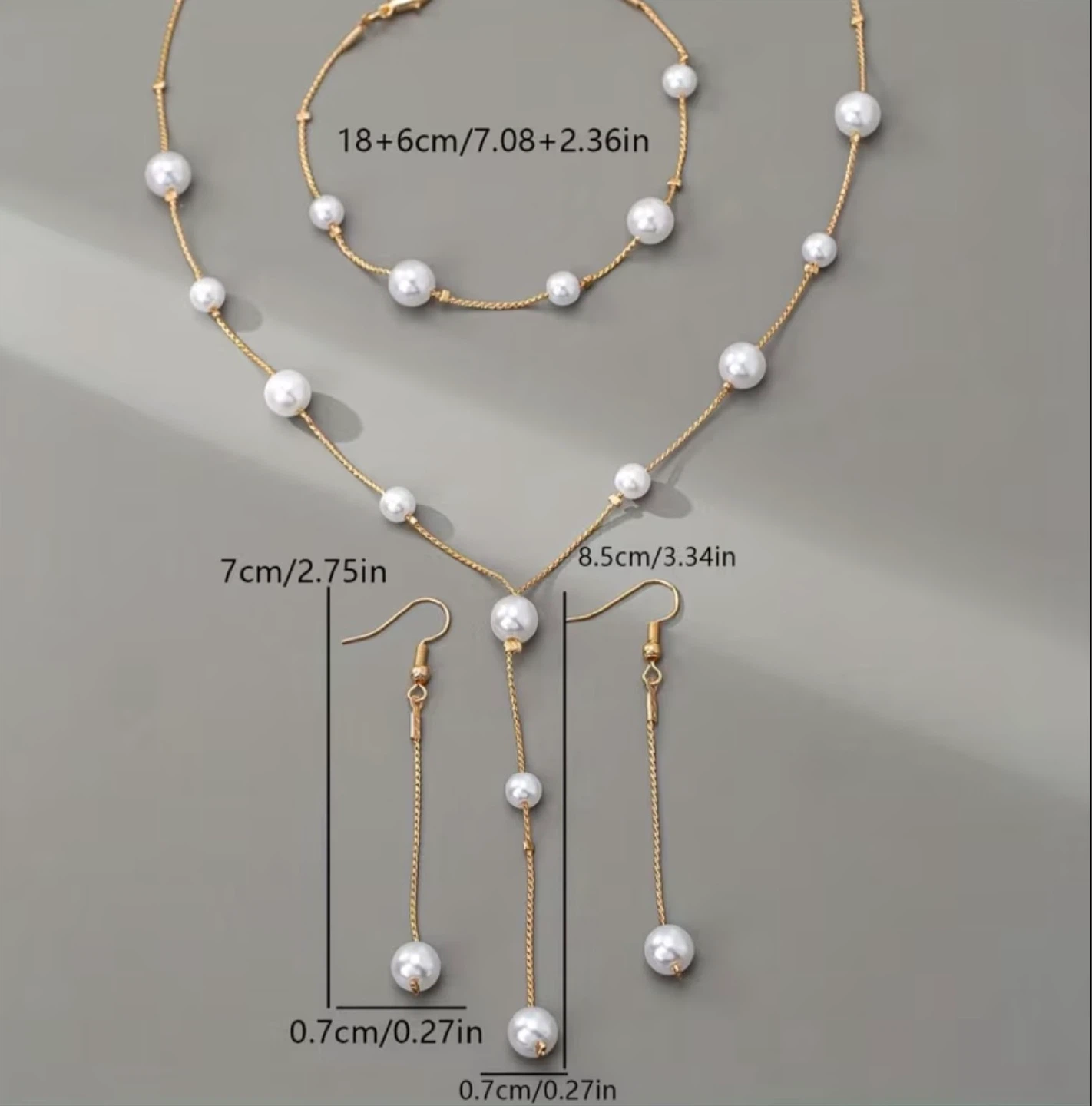 New Pearl Necklace, Bracelet, and Earring Set - photo 4