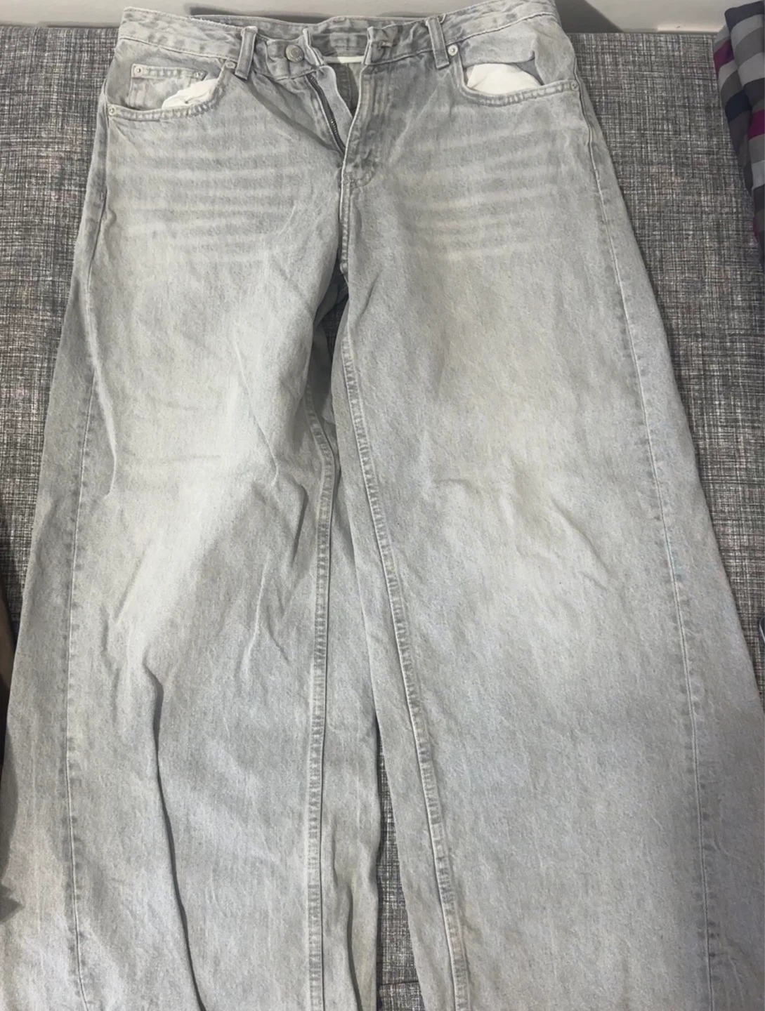 ZARA Wide Leg Jeans Grey EUR 38 USA 6