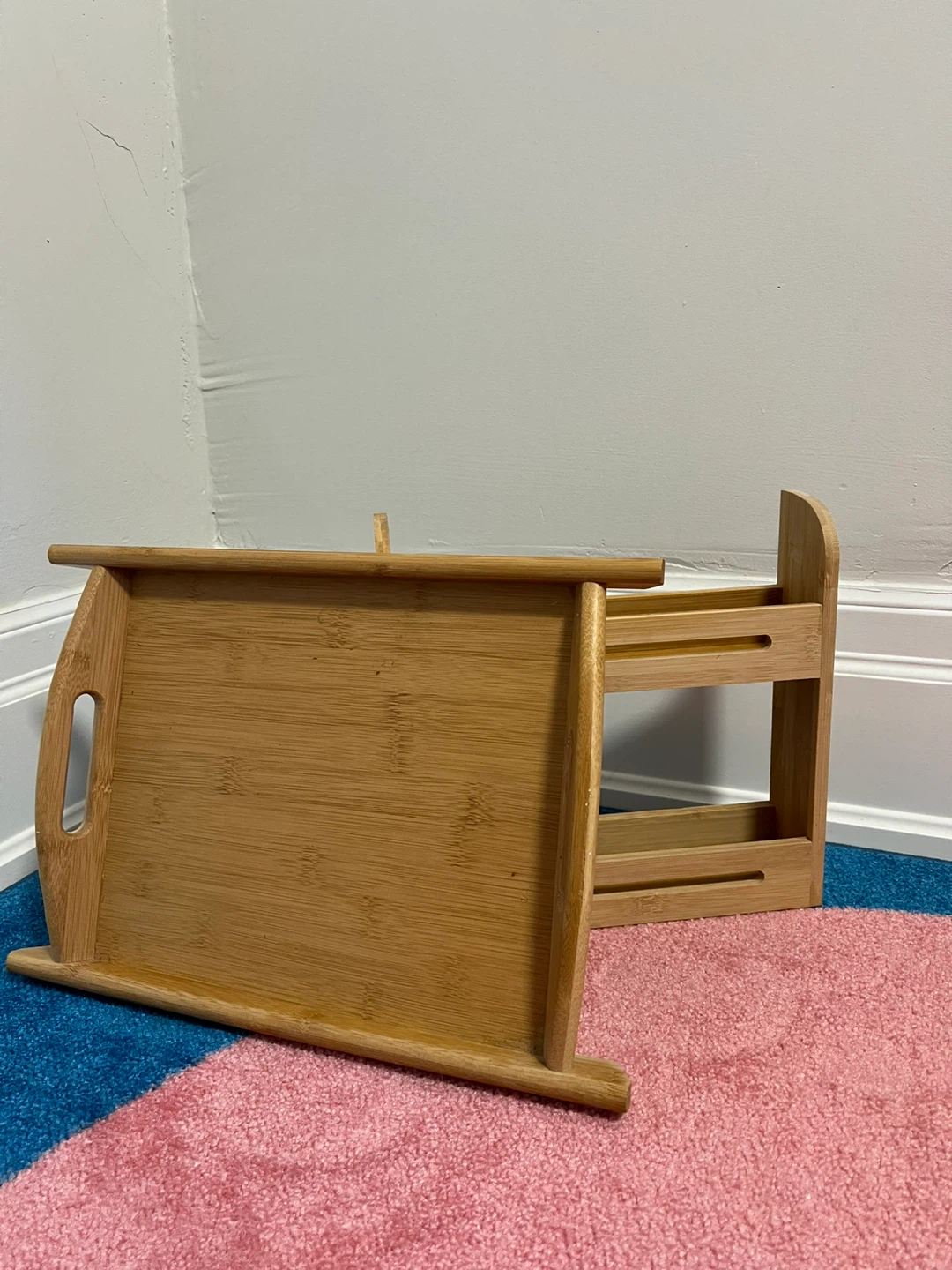 Bamboo Serving Tray with Handles & Spice Rack