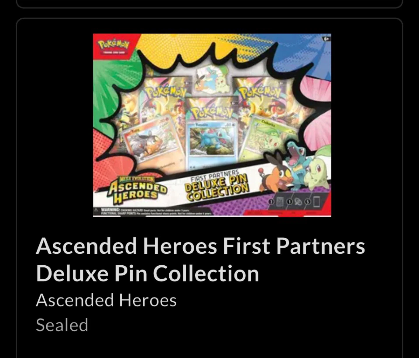 Pokémon Ascended Heroes First Partners Deluxe Pin Collection