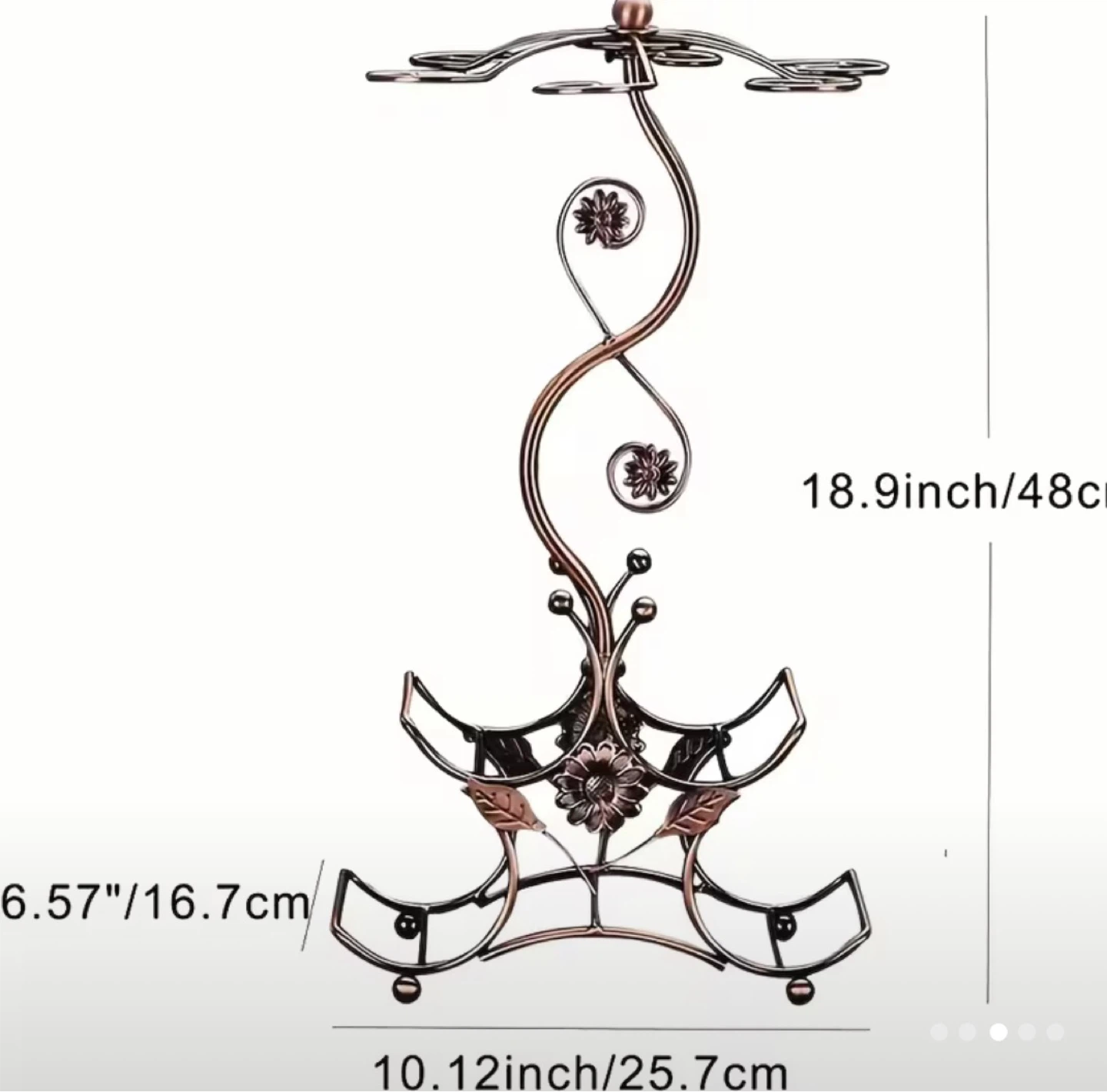 Bronze Wine Rack with Glass Holder - photo 2