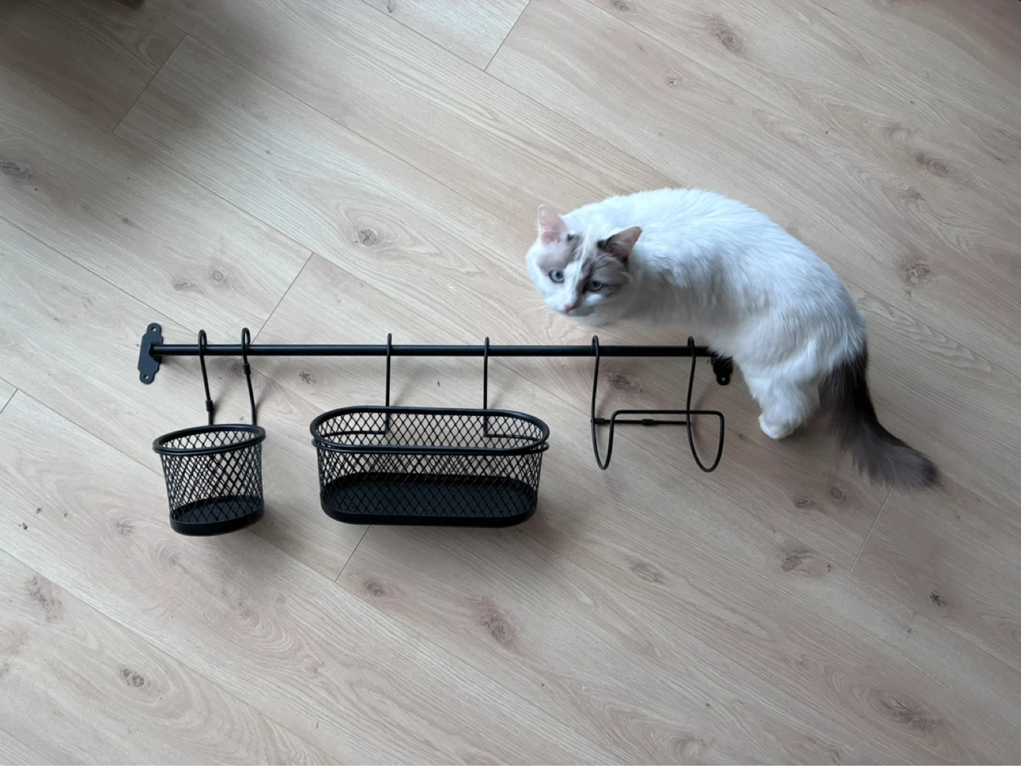 IKEA kitchen wall organizer and paper towel holder