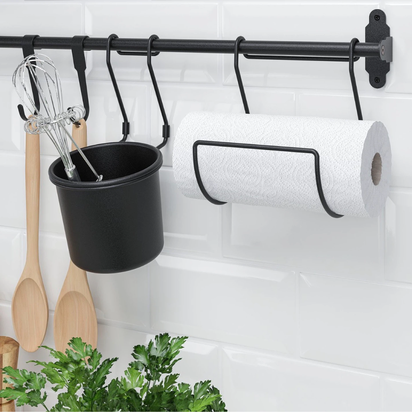 IKEA kitchen wall organizer and paper towel holder - photo 3