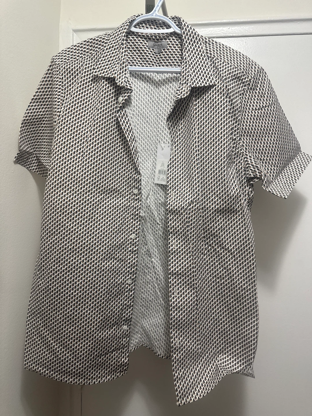 George Short Sleeve Button-Up Shirt - Geometric Pattern
