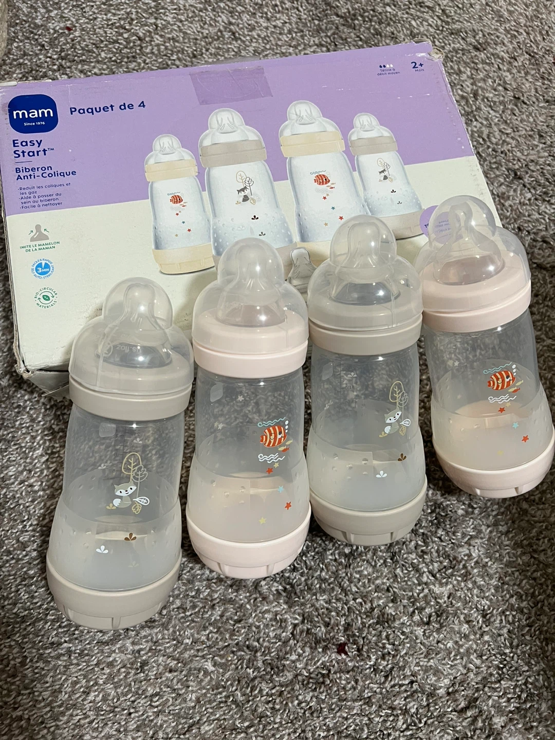 MAM Easy Start Anti-Colic Baby Bottles - 4 Pack