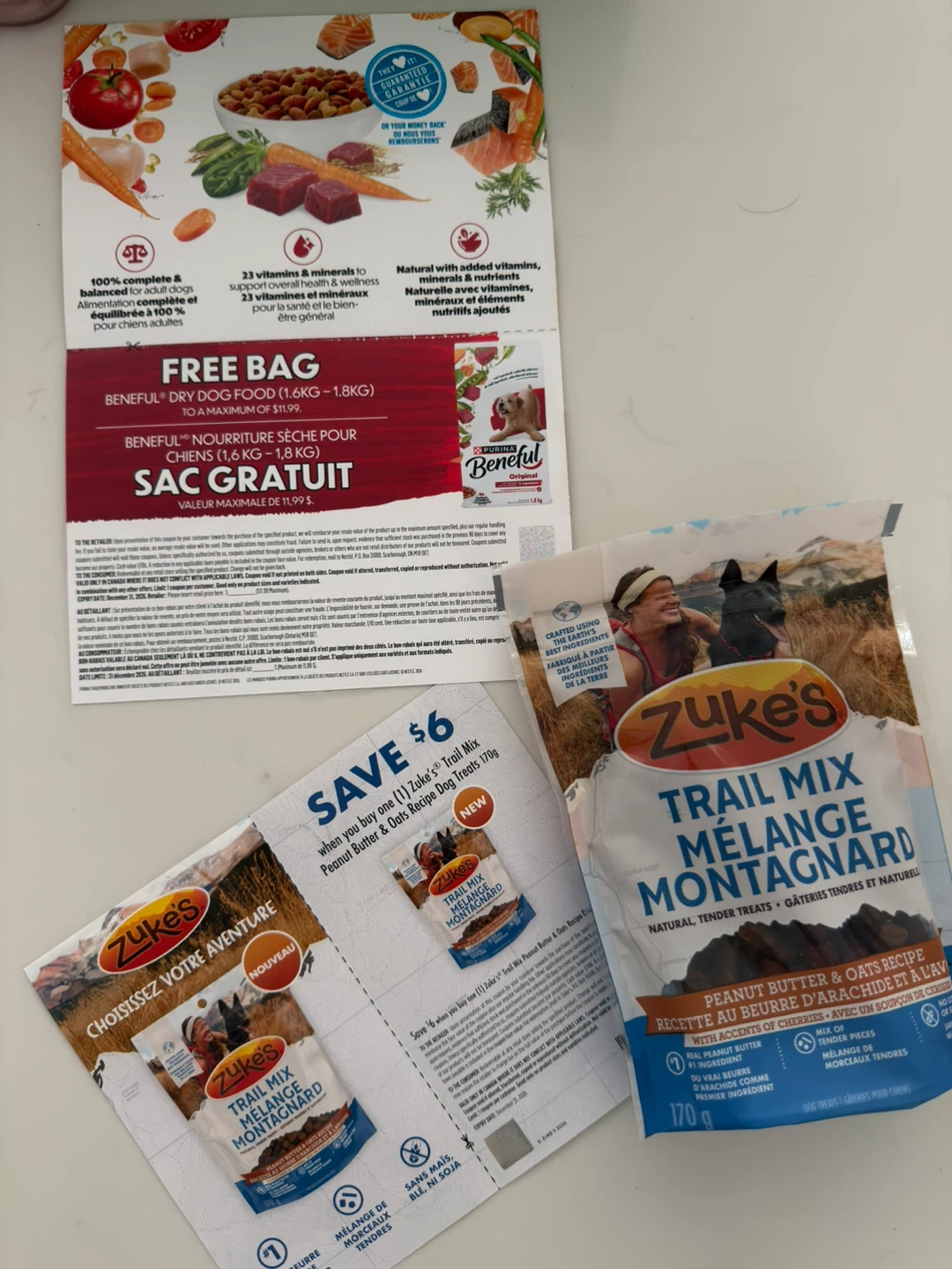 Zuke's Trail Mix Peanut Butter & Oats Dog Treats and free coupon