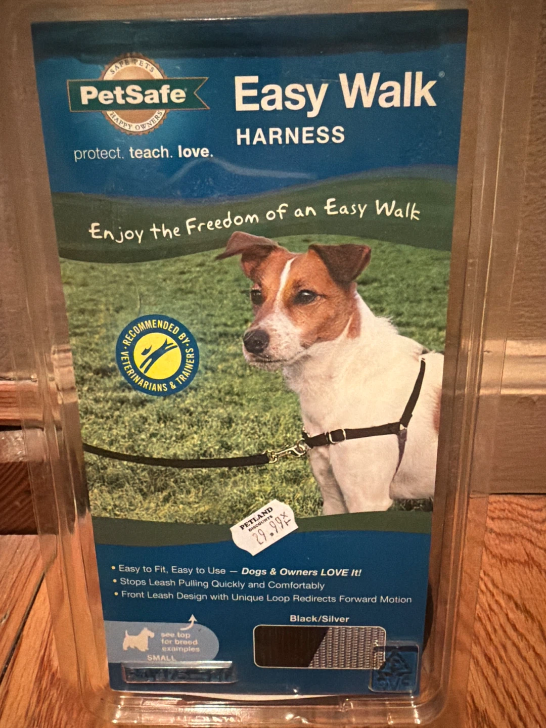 PetSafe Easy Walk Harness for Dogs, Small, Black/Silver