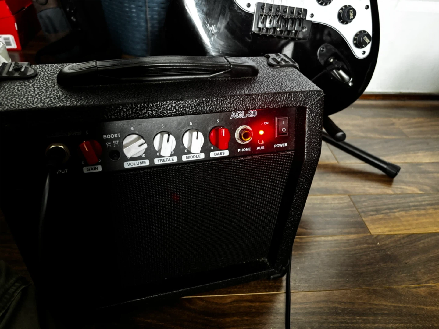 Black Electric Guitar with Amp - photo 4