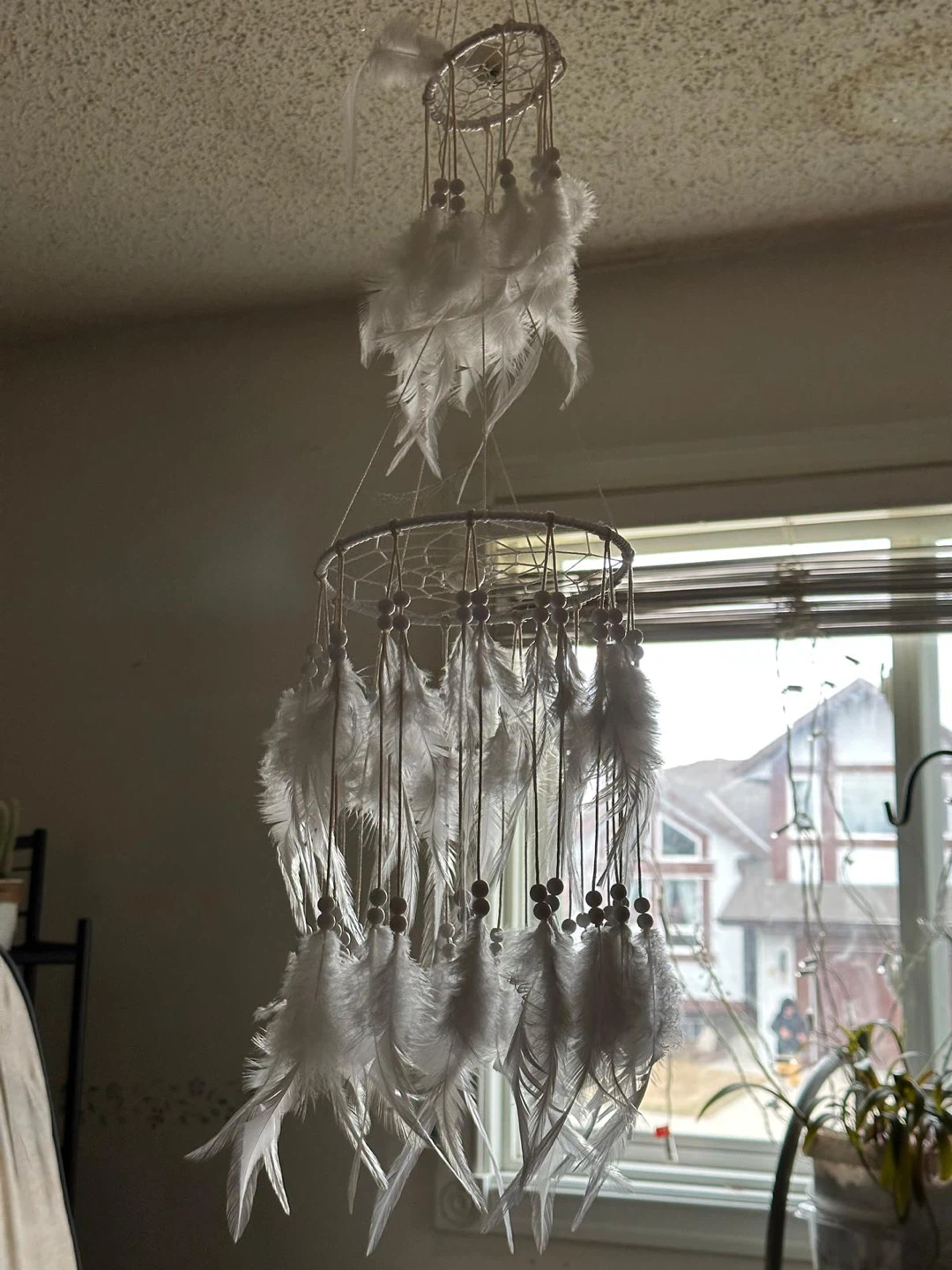 Large White Dreamcatcher – Boho Hanging Décor
