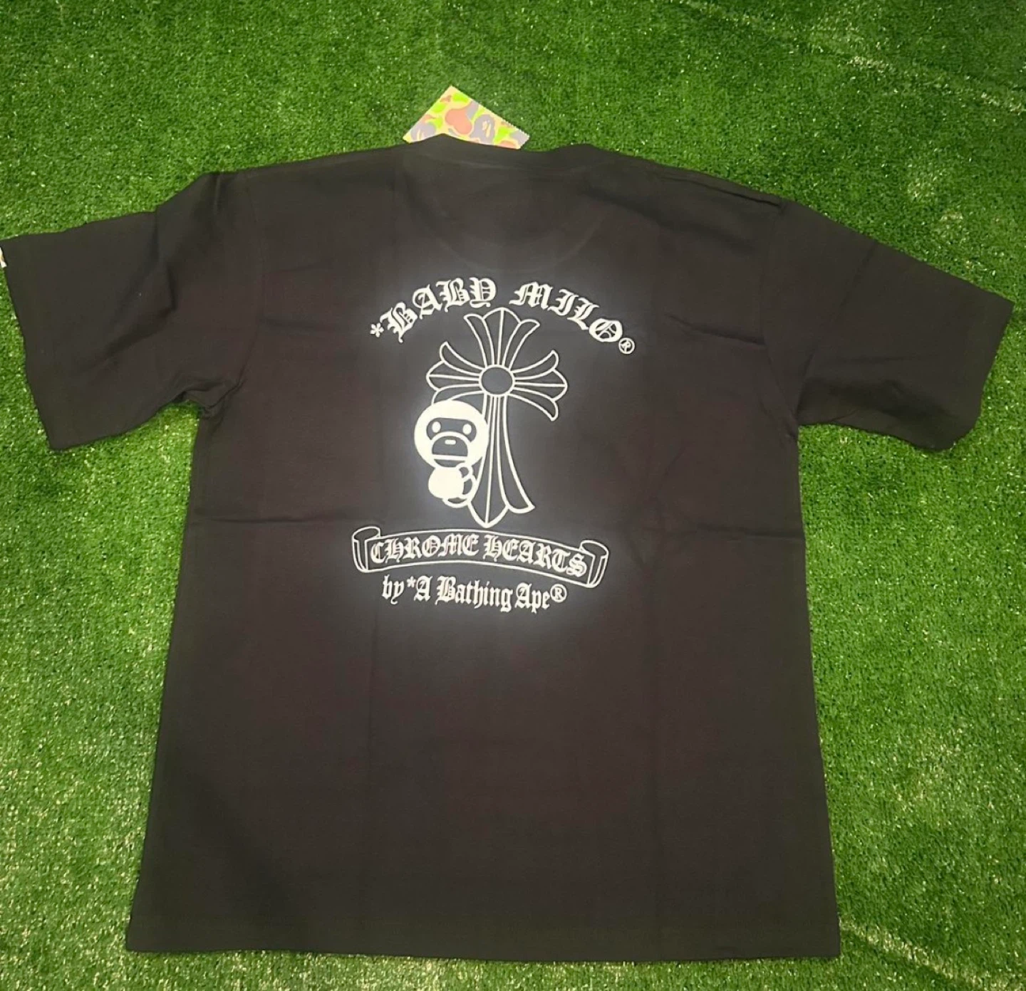 A Bathing Ape (BAPE) x Chrome Hearts Black Graphic T-shirt - photo 2
