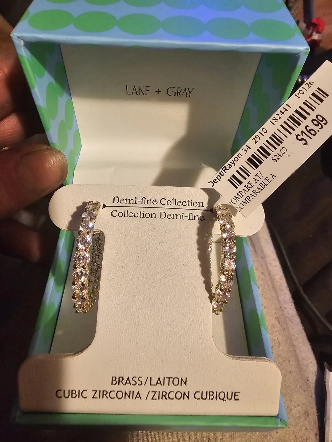 Lake + Gray Hoop Earrings - Cubic Zirconia - photo 2