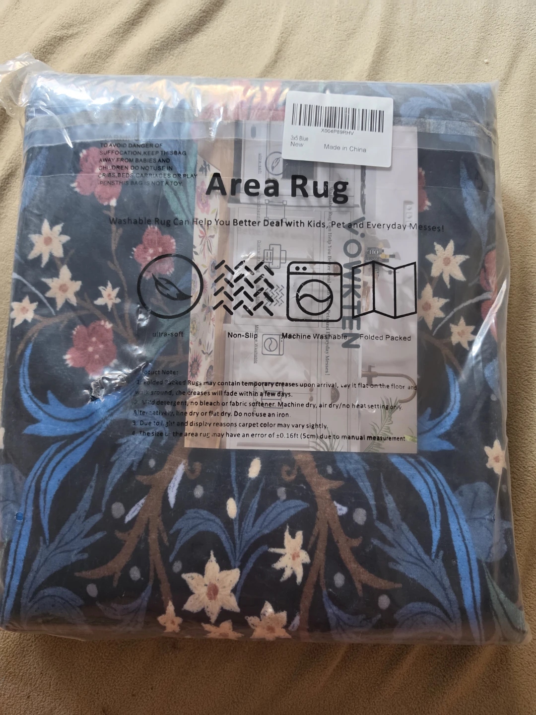 Area Rug - Washable, Ultra-Soft, Non-Slip - photo 2