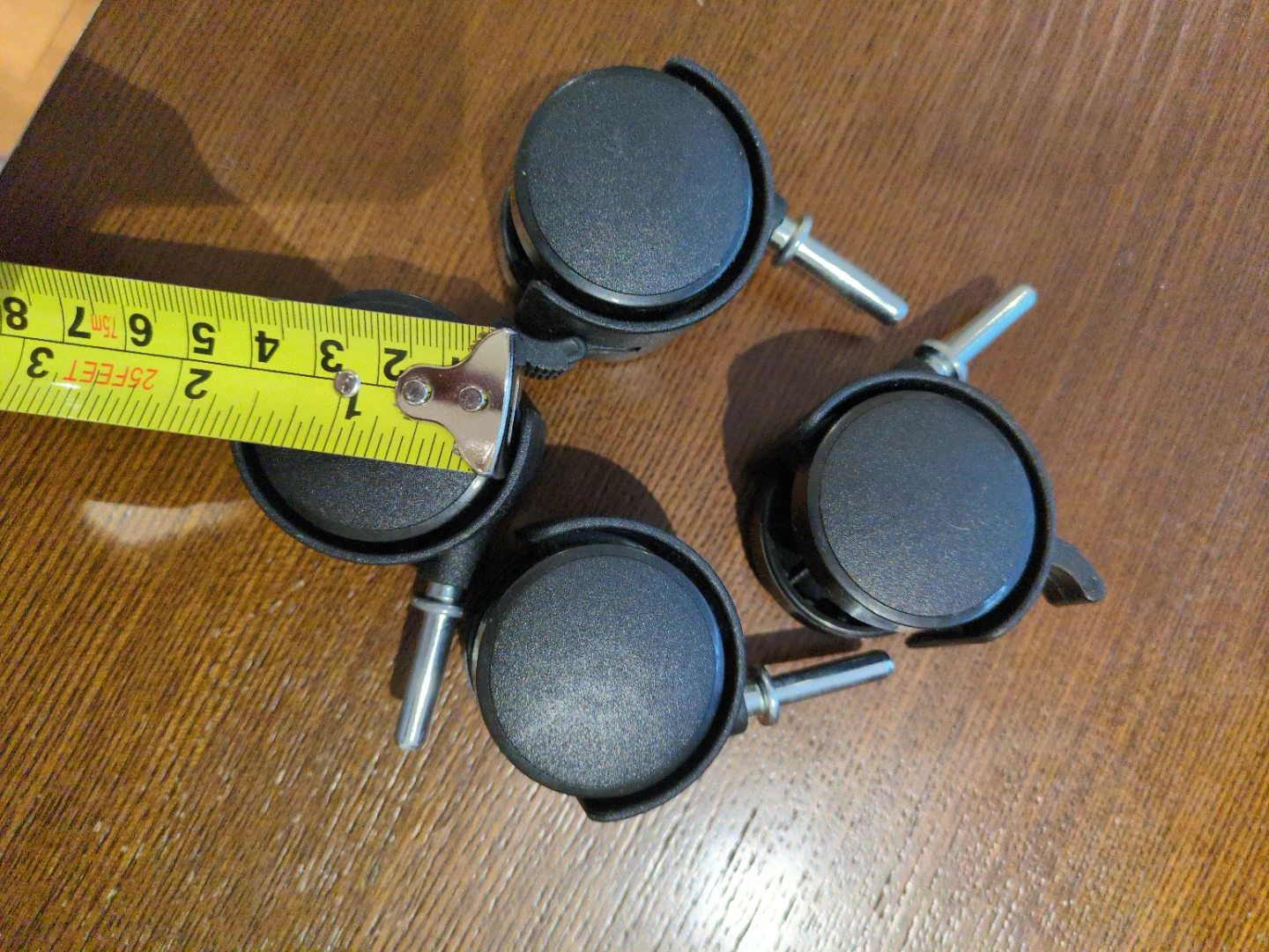 Set of 4 1.75"  Black Caster Wheels