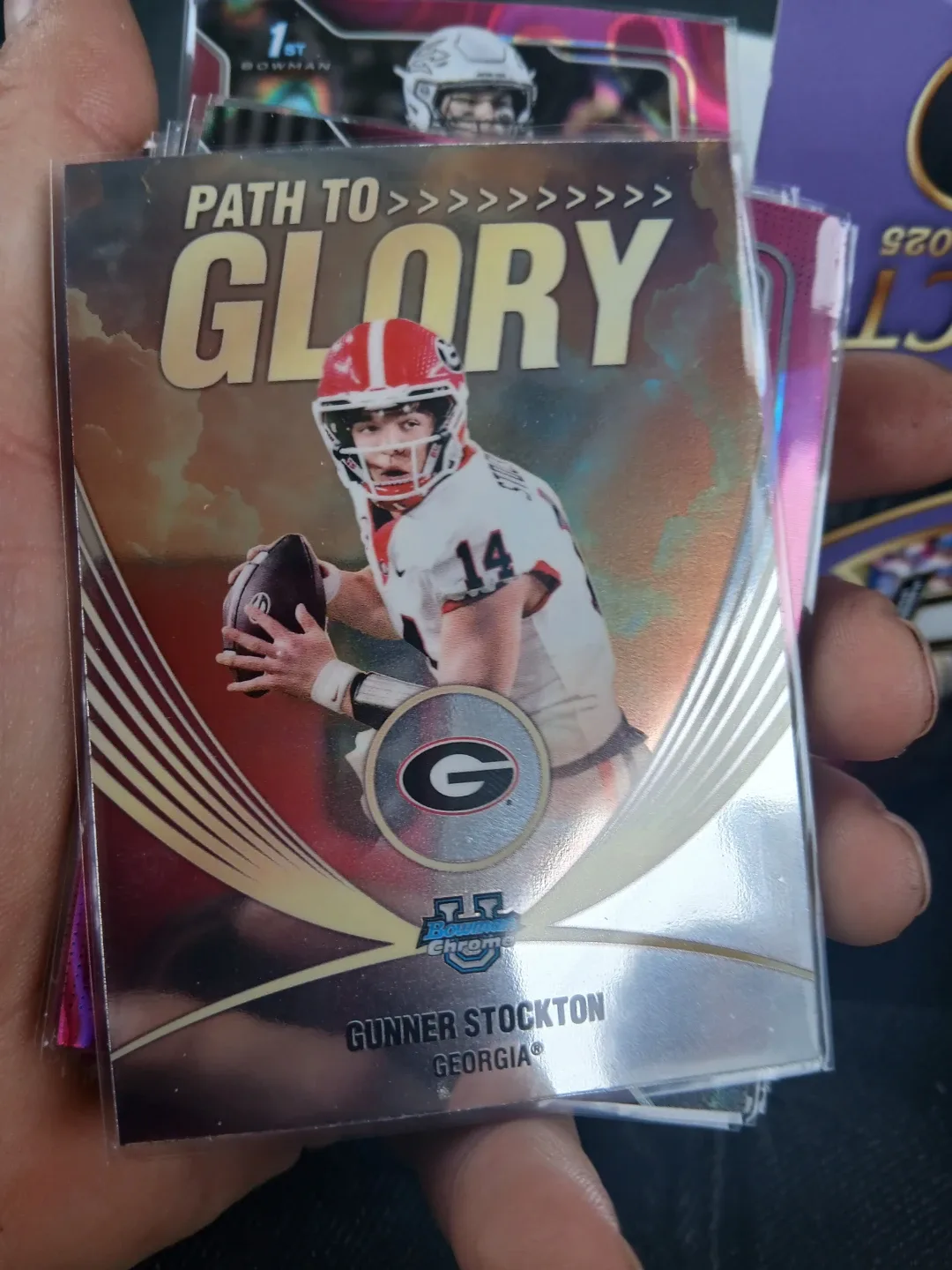 2025 Topps Bowman Chrome Path to Glory Gunner Stockton Football - photo 2