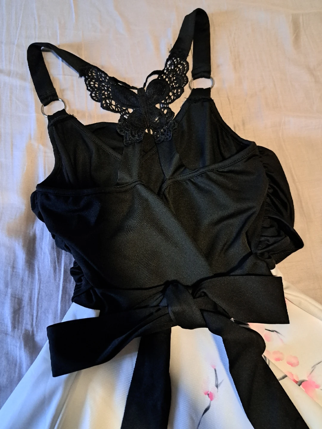 Black and white dress with cherry blossom print - photo 3