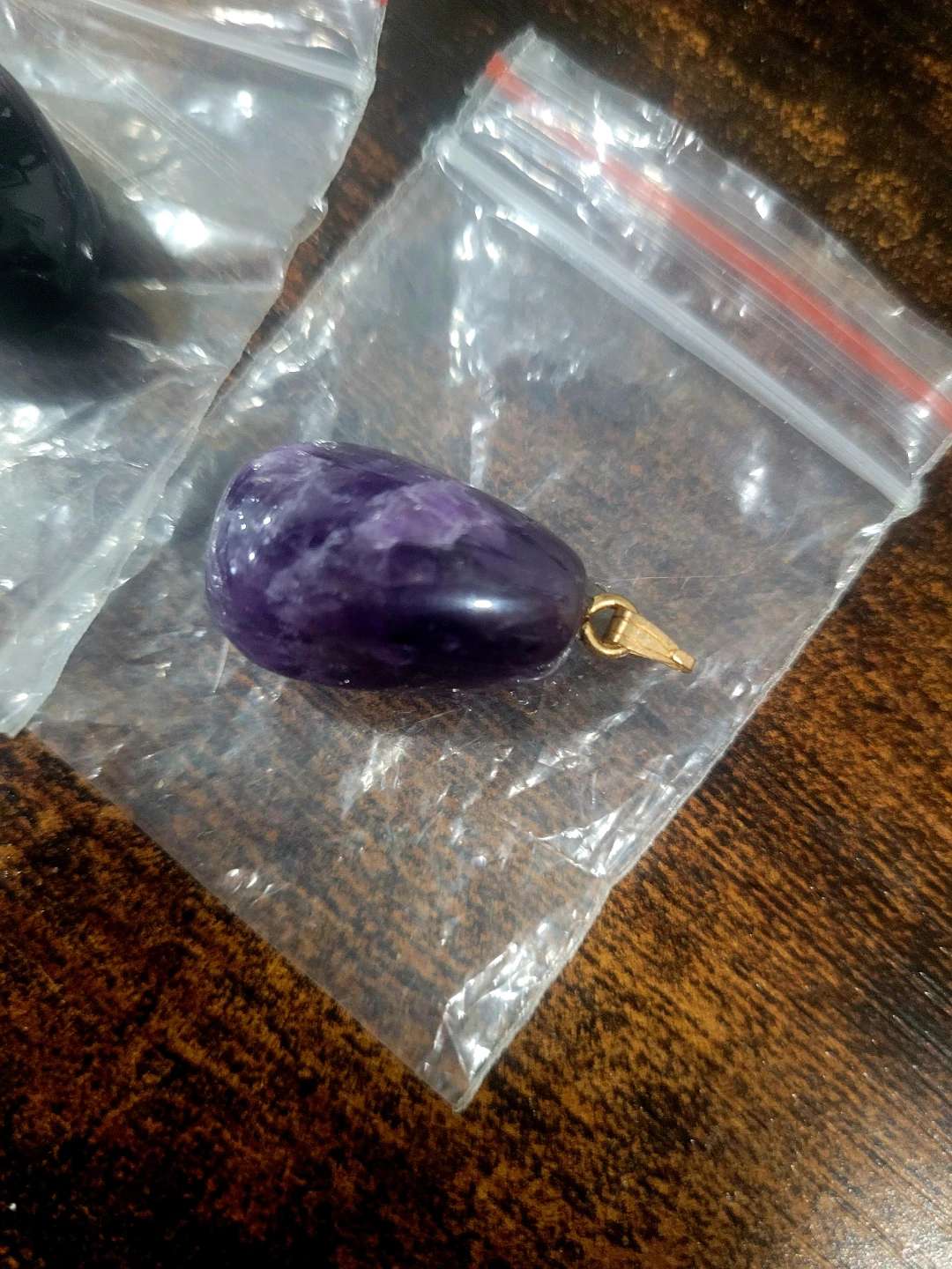 Black Obsidian and Amethyst Crystal Pendants - photo 2