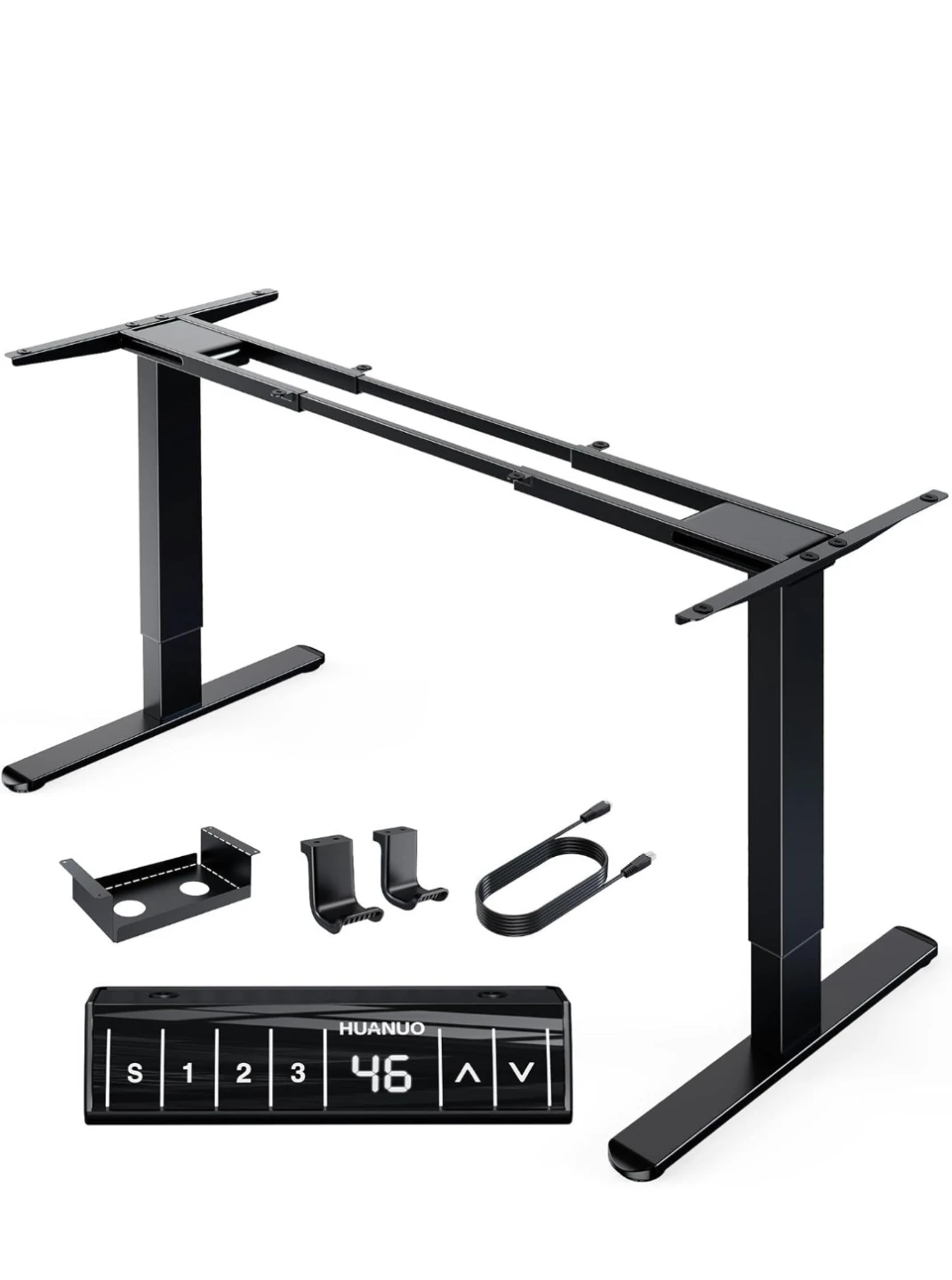 HUANUO Adjustable Metal Electric Standing Desk Frame - Black - photo 2