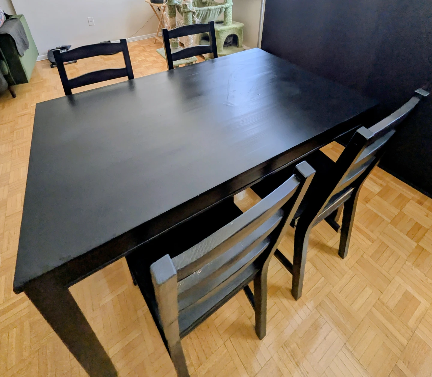 Black Dining Table with 4 Chairs - photo 3