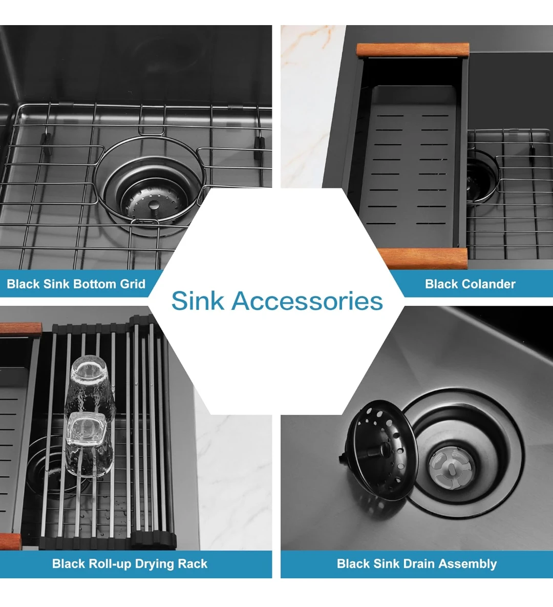 Black Double Bowl Kitchen Sink - photo 3