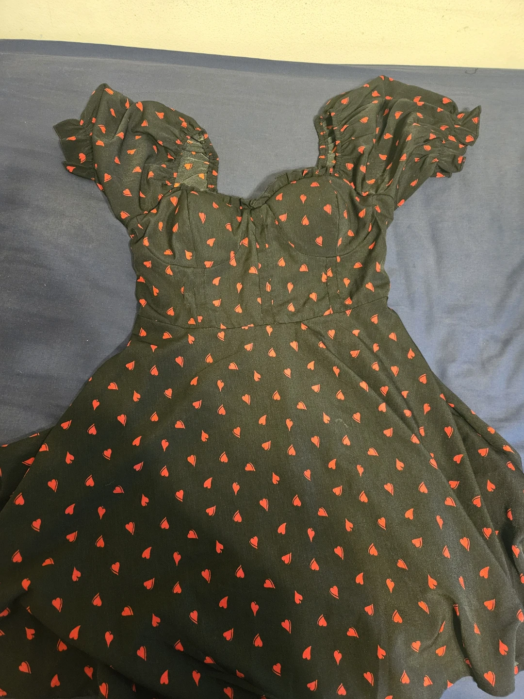 rDenb Black Red Heart Dress Size M - photo 2
