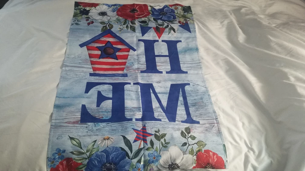 Flag - "HOME" with Patriotic Floral Design - photo 2
