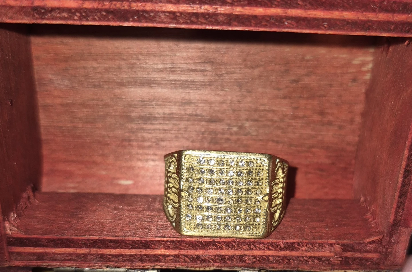 Artifical Gold Ring with Diamond Accents - photo 2
