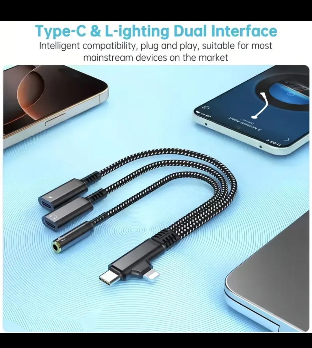 Type-C Lightning, w Type C Charging, 3.5mm AUX, Type-C OTG - photo 3