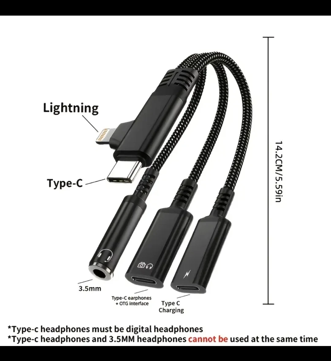 Type-C Lightning, w Type C Charging, 3.5mm AUX, Type-C OTG - photo 4