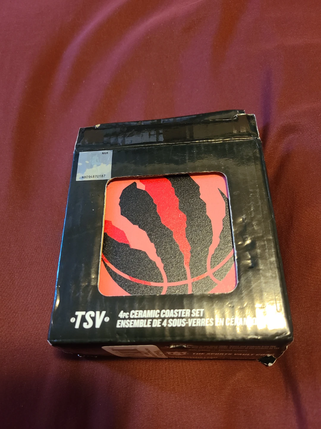 TSV 4pc Ceramic NBA Raptors Coaster Set