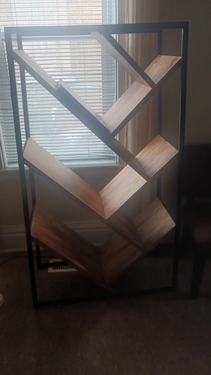Unique Wood and Metal Bookshelf