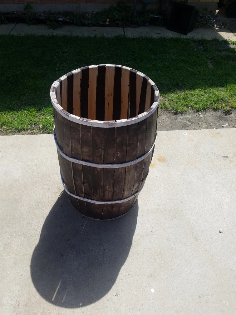 Wooden Barrel Planter / Decor