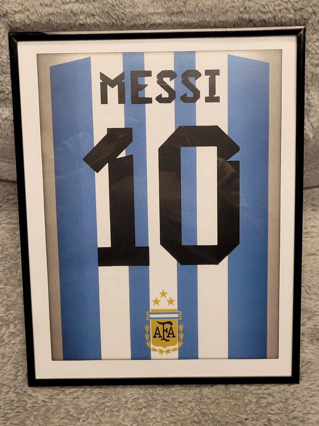 Framed Messi Argentina Jersey Art