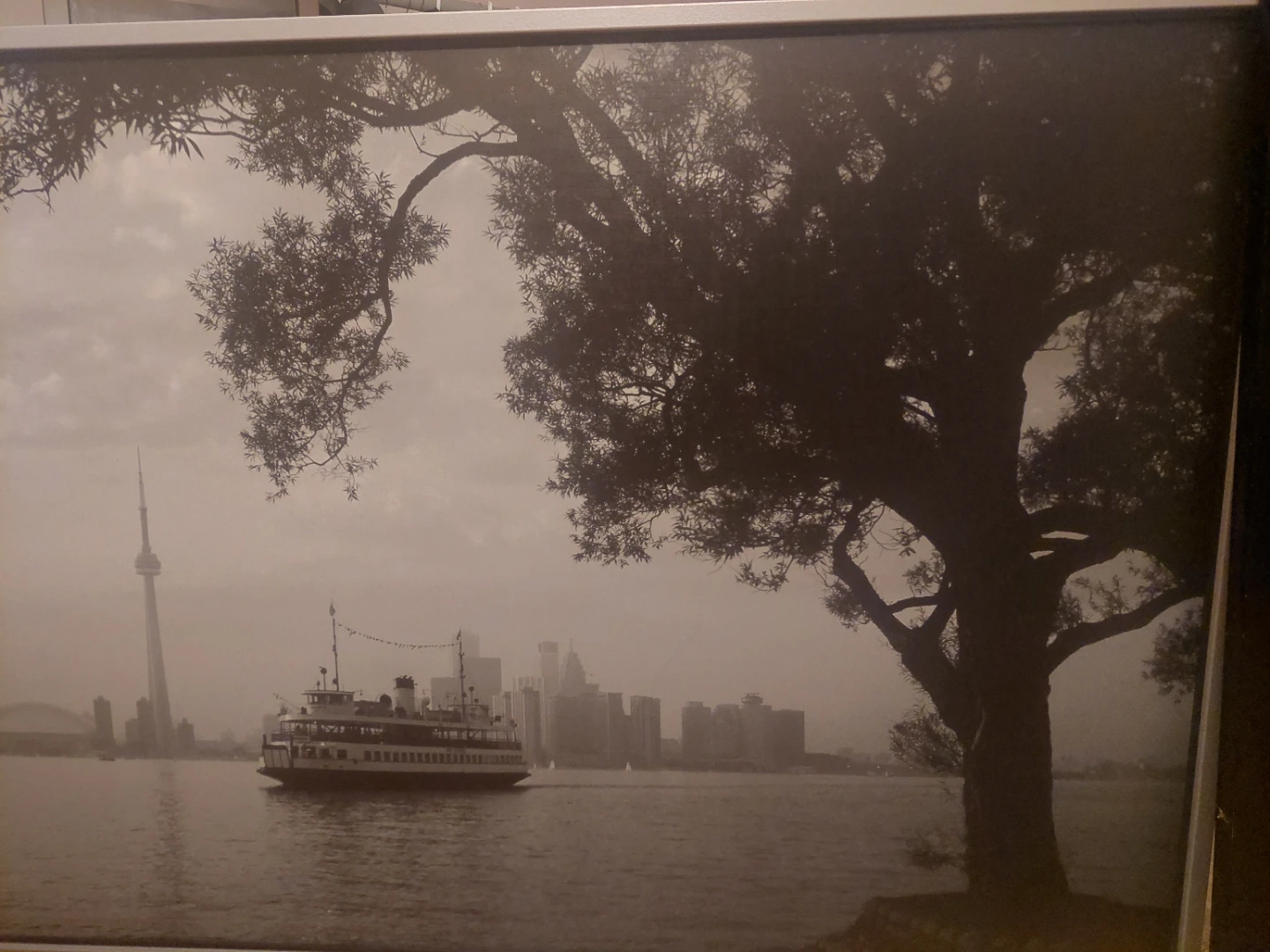 Toronto Skyline and Ferry Framed Art Print